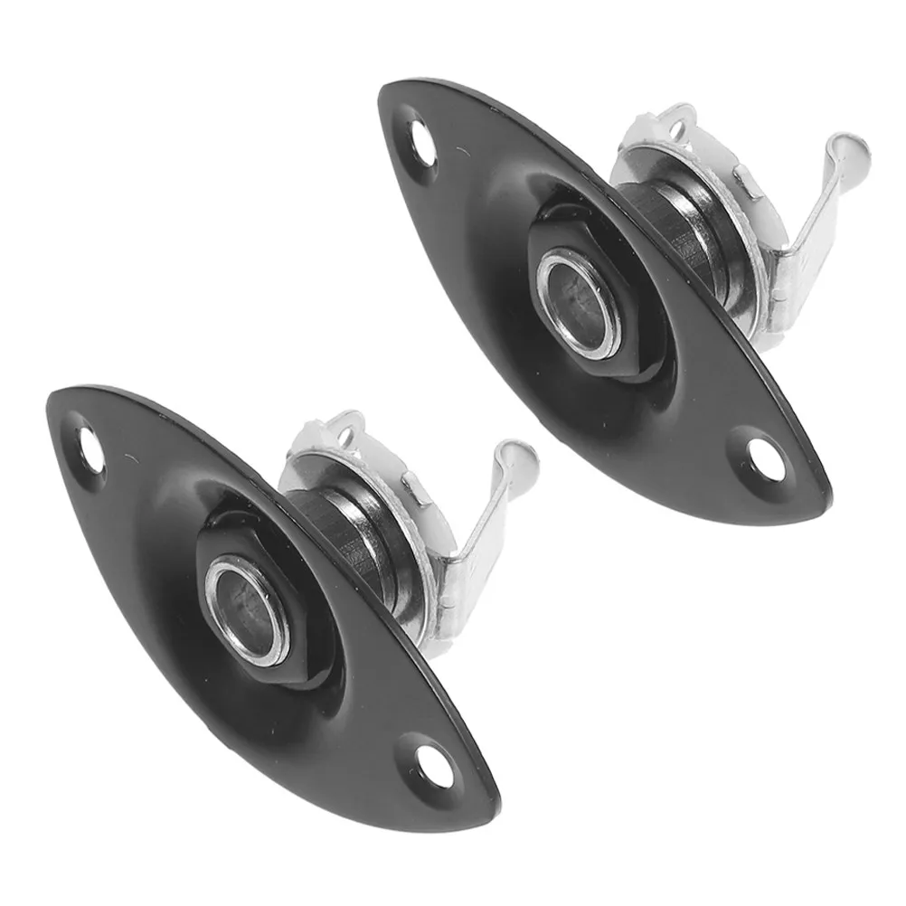 1Set Professional Guitar Jack Plate for Electric Bass Guitar Input Output Socket Plate Replacement Parts Pickup Socket Plates