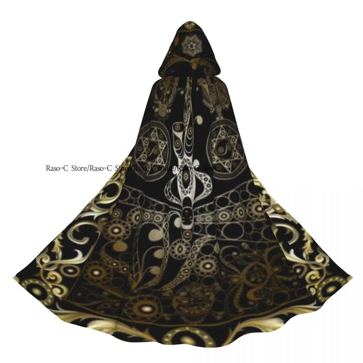 

Long Cape Cloak Occult Tarot Card Hooded Cloak Coat Autumn Hoodies