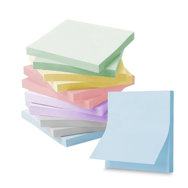 Super Sticky Notes, Eco-Friendly, Portátil, Perfeito, Perfeito, Morandi Colors, Bulk Pack, 12 pcs