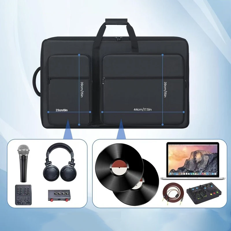 DJ Controller Storage Bag Remix Portable DJ Controller Case Shockproof Instrument Accessories Shoulder Strap Bags with Wheels