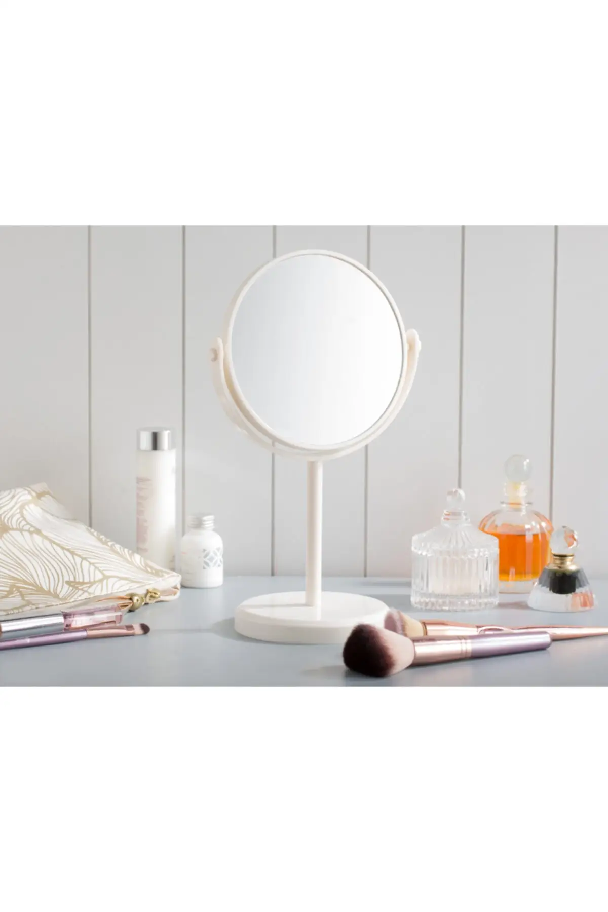 Nera Double Sided Table Mirror-Ecru