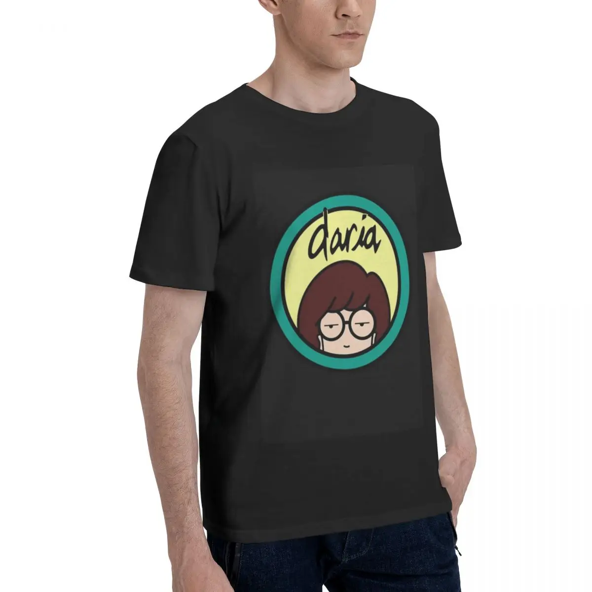 Daria - Logo Classic Men's 100% Cotton Short Sleeve T-shirt Top Loose Tshirt