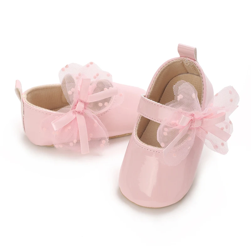 Newborn Pink Baby Shoes Non-slip Cloth Bottom Shoes For Girl Elegant Breathable Leisure Baby First Walking Shoes