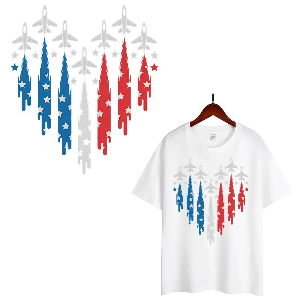 Patchs de transfert de chaleur de flotte d'avion de mode pour vêtements bricolage T-shirts lavables de niveau A autocollants thermiques à repasser