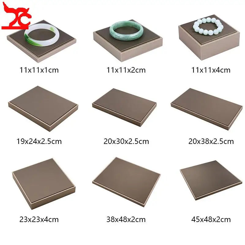 

Роскошная кожаная подставка для ювелирных изделий с нефритовым окном, демонстрационная доска, подушка-основание, платформа для увеличения высоты, стол для демонстрации украшений