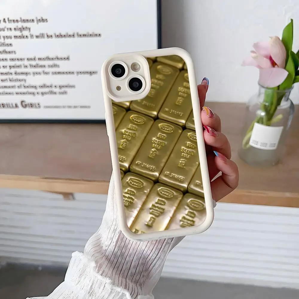 Switzerland Fine Gold Phone Case Simple Solid Color Matte Silicone For IPhone 16 15 14 13 12 11 Pro Max Plus Lens Full Protectio