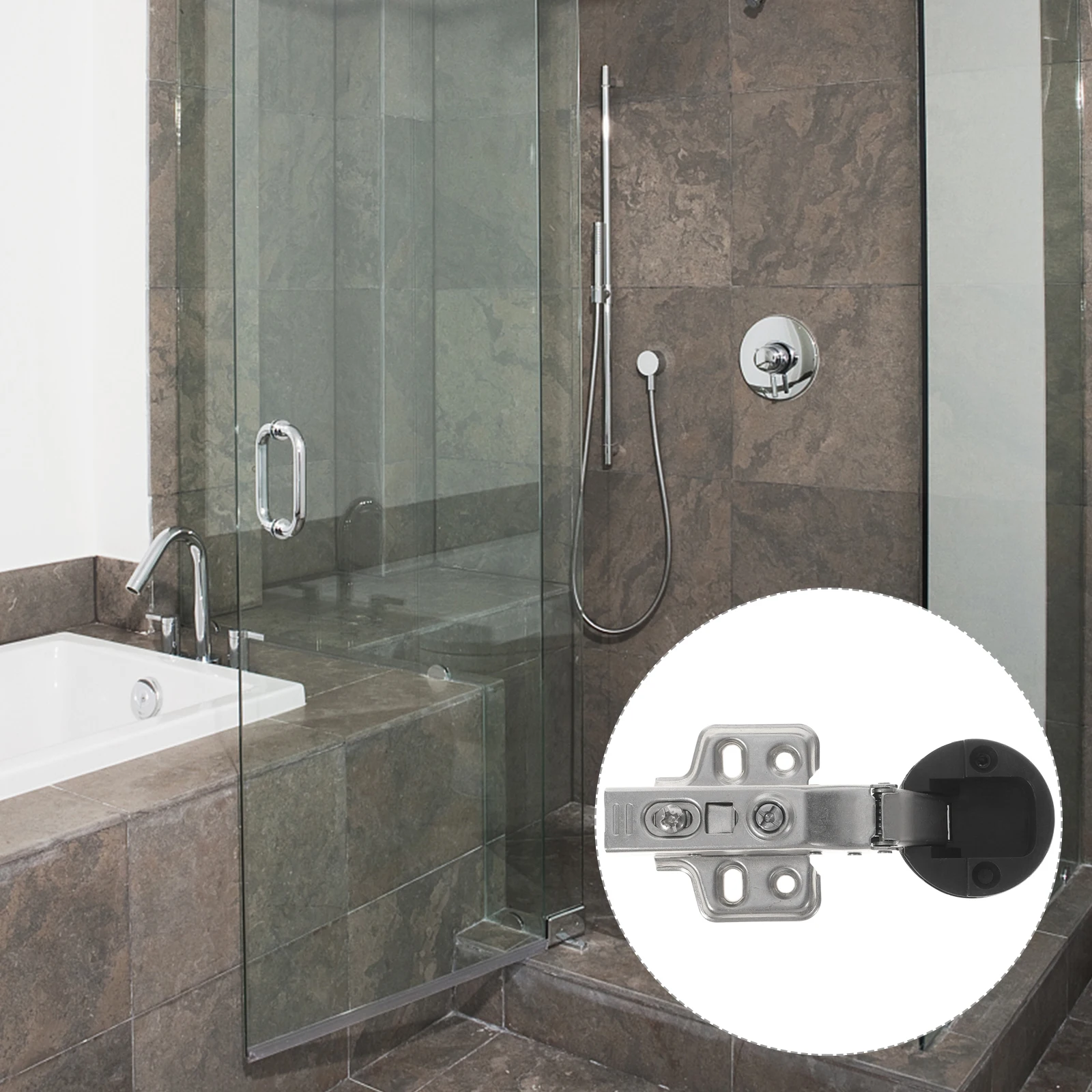 

2Pcs Glass Door Hinge Cold Rolled Steel Cabinet Accessory Hidden Soft Close Concealed Hinge for Glass Cabinet Doors