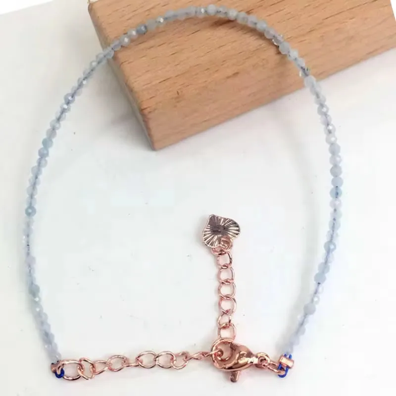 Natural Stone Beads Necklace & Bangle Bracelet Set, Luxury