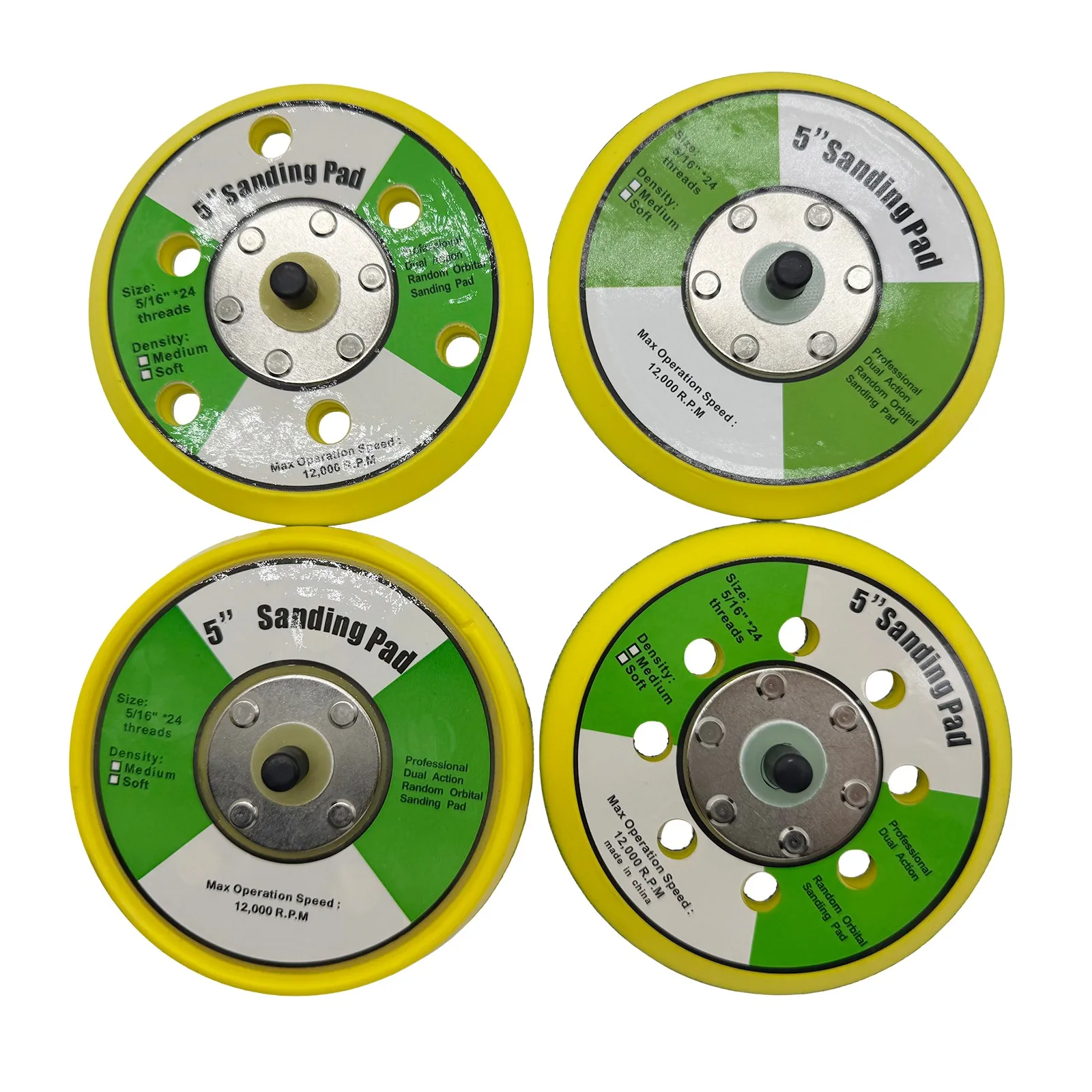 2/3/4/5/6 인치 연마 샌딩 패드 공압 샌더 디스크 백커 플레이트 후크&루프 M6 M8 나사 그라인더 로터리 툴용