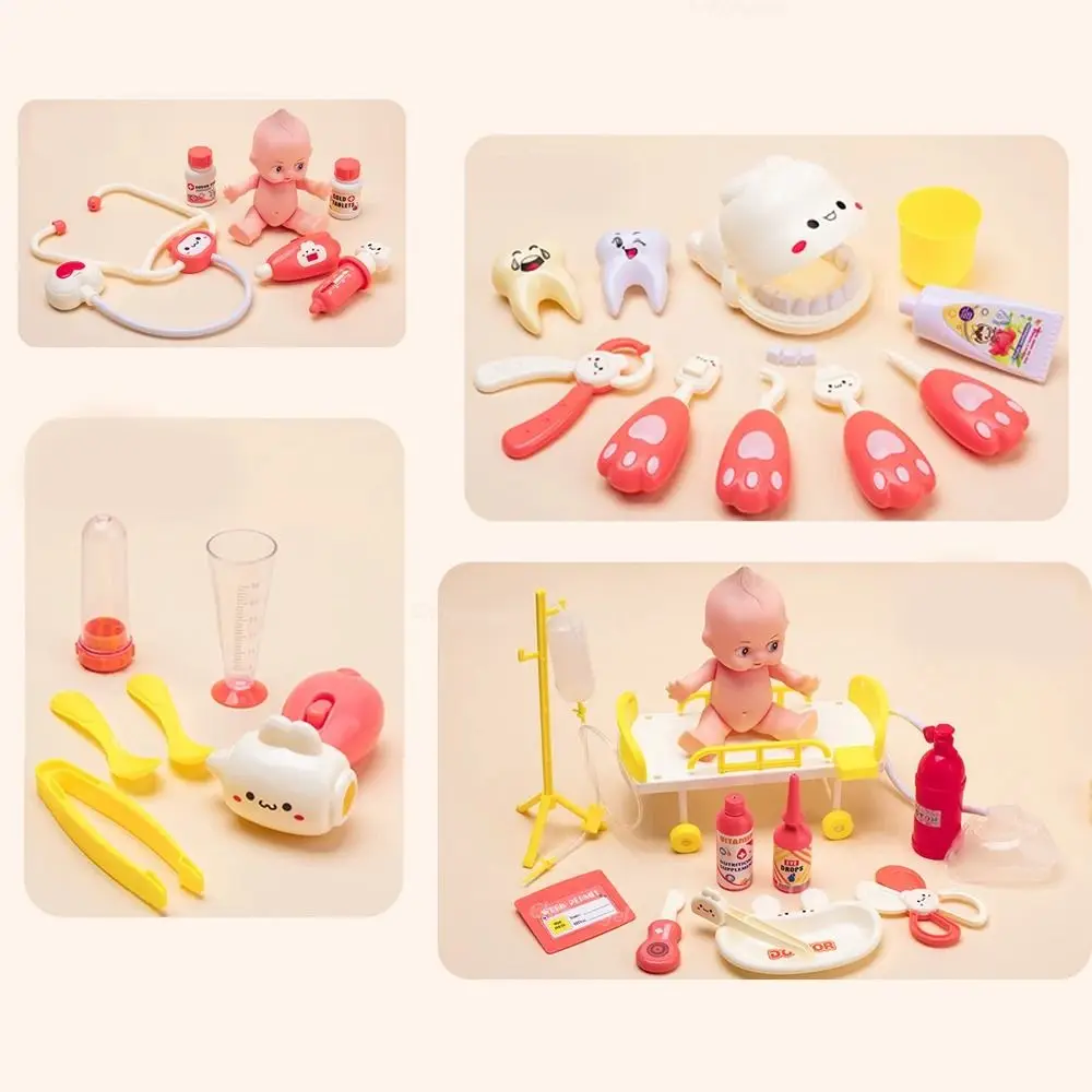 Simulation Dentist Box Doctor Pretend Role Play Kit Educational Game Pretent Play Toys Kid Stethoscope Doctor Set Blue/Pink