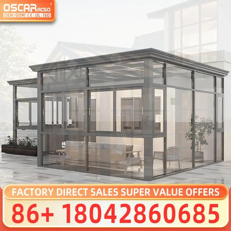 Modern Aluminum Glass Sunroom Winter Garden House with Waterproof Feature and DoortoDoor Delivery Aluminum Alloy Frame for Patio