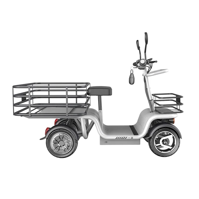 Dual Motor Cargo E Bike With Large Storage Box 4 Wheels Electric Scooter for Sale