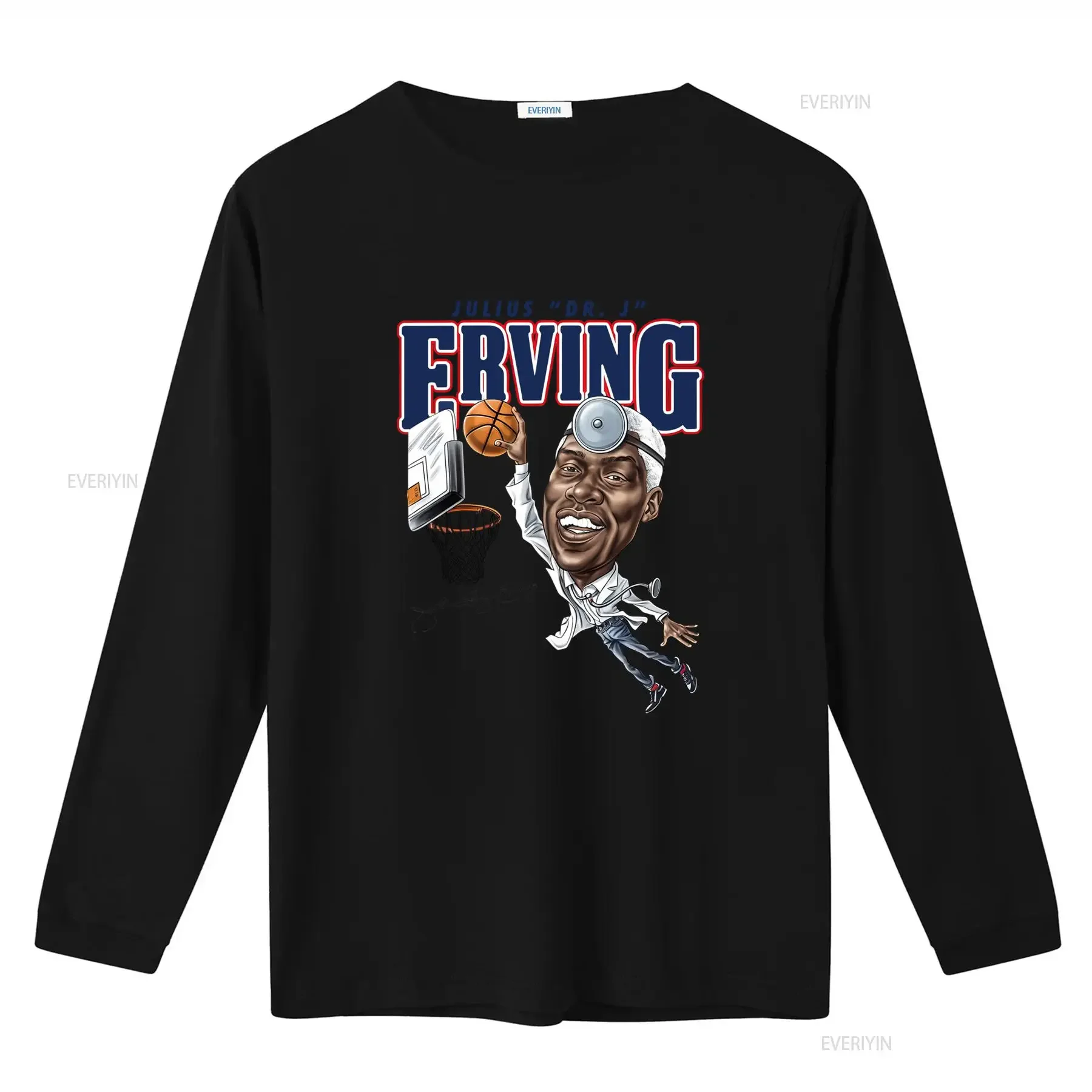 Julius Erving Dr J Men's Basketball T Shirt White All Sizes S to 5XL JJ4214 vintage Washed Soft Casual Stretched Versatile
