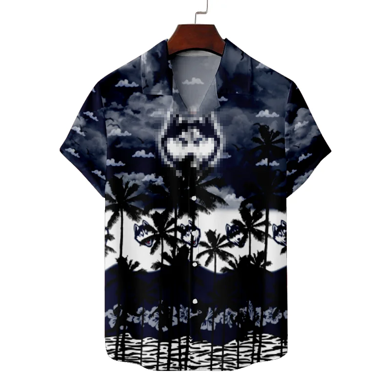 High quality Unisex Short Sleeve Boxy Football Sport Style Hawaiian Shirts for Men