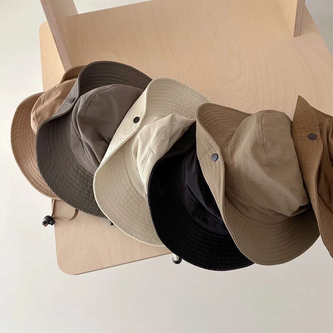 أطفال بلون المشي لمسافات طويلة صياد قبعة الأشعة فوق البنفسجية حماية الطفل دلو قبعة الشمس في الهواء الطلق التخييم الرقبة رفرف قبعة للأطفال بنين بنات