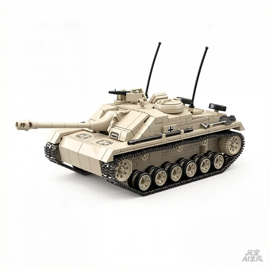 

German StuG III Ausf.G Assault Gun Building Blocks WWII Panzer Military Armor Vehicle Model Bricks Set Boys Educational Toy Gift