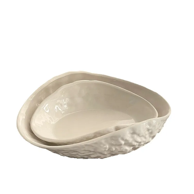 

Zml patterned shell plate - premium ceramic dinner plate for home use - creative pure white steak, and western cuisine plate
