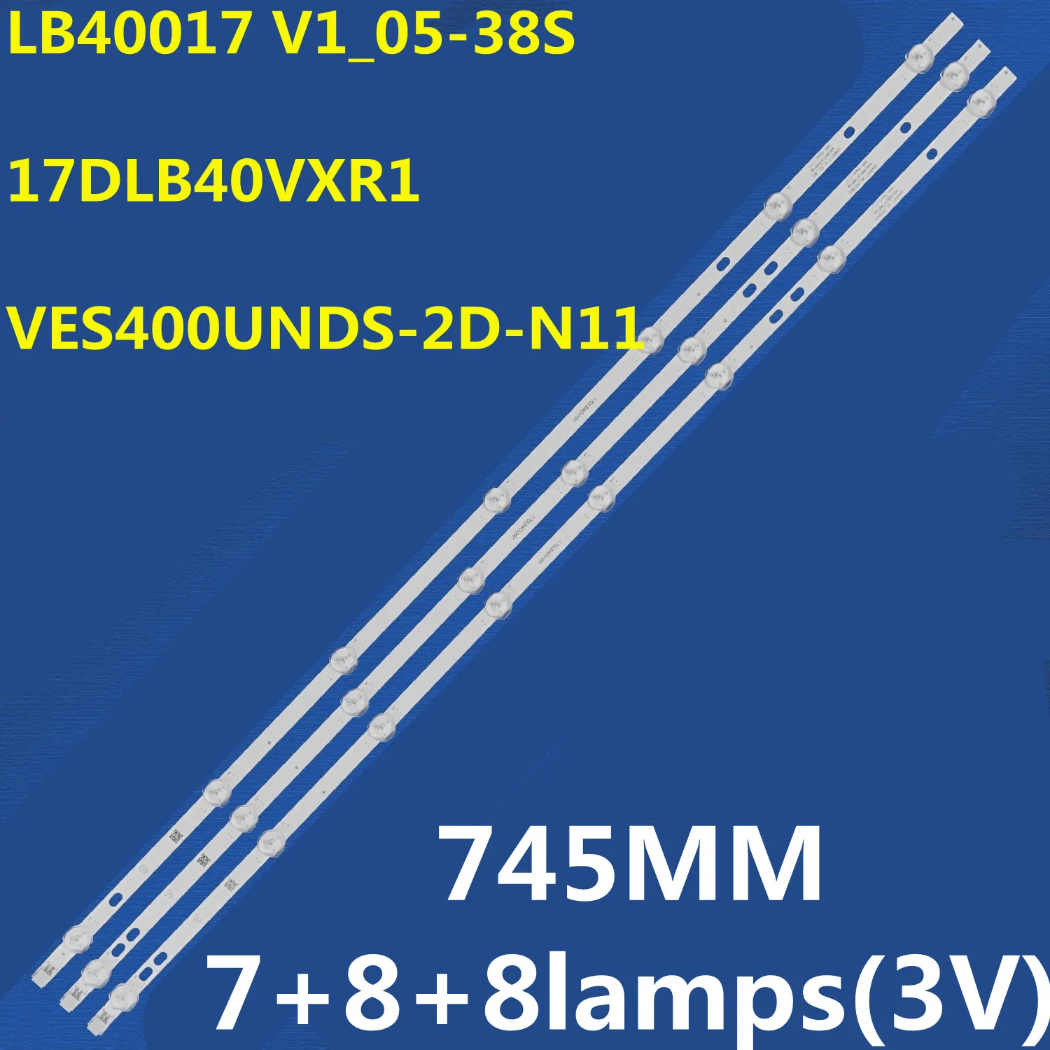

10Set LED Strip 7+8lamps LB40017 VES400UNDS-2D-N11 DLED40287FHD LT-40VF42K LT-40V54JF LT-40VF43A LT-40VF52K LT-40V4200 LT-40V751