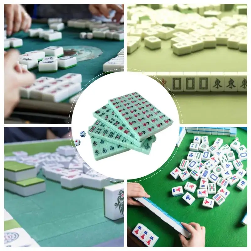 Mini Mahjong Chinese Mahjong 144 stücke 20mm Reise Brettspiel für Spaß Camping exquisit geschnitzt tragbare Mahjong