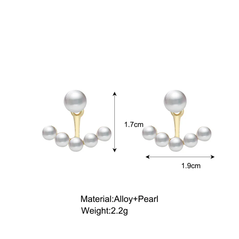 Fashion Women's Front & Back Earrings Post-hanging Earrings Simulated Pearl Statement Stud Earrings Ear Clips For Women Jewelry