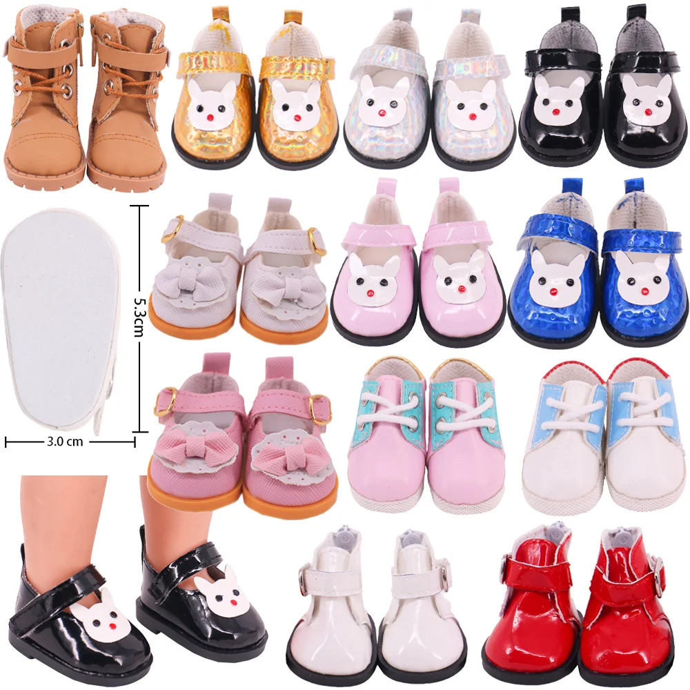 5Cm Doll Shoes Boots Sneakers PU Shoes For 14.5 Inch American Paola Reina Doll&1/6 BJD Blythe EXO Doll Boots Generation Girl`s