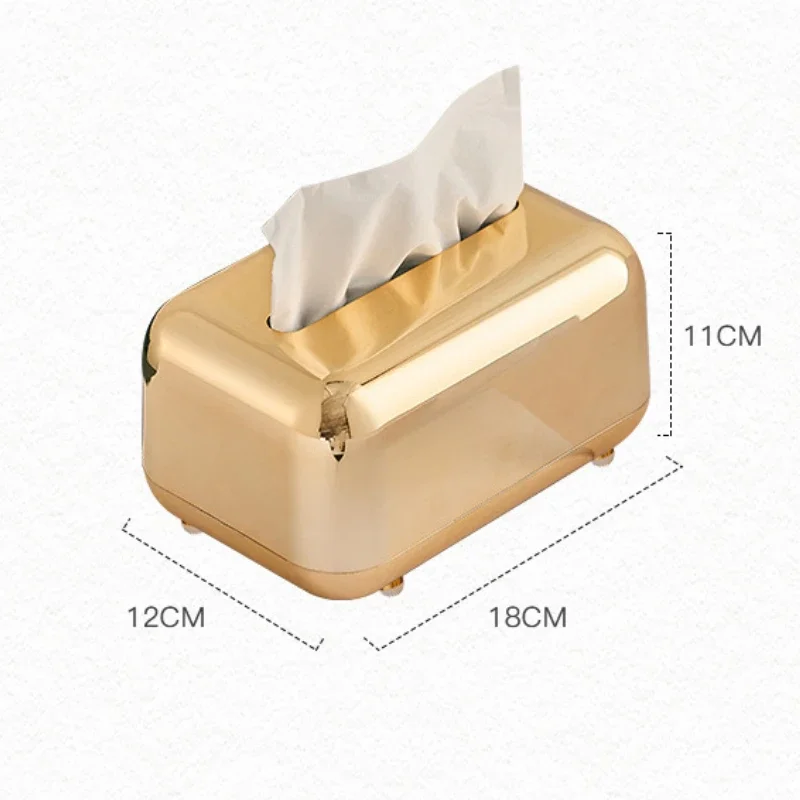 

Luxury Golden Tissue Boxes Storage Napkin Holder Paper Case Organizer Ornament Craft Desktop Tissue Holder Kitchen Tissue Box