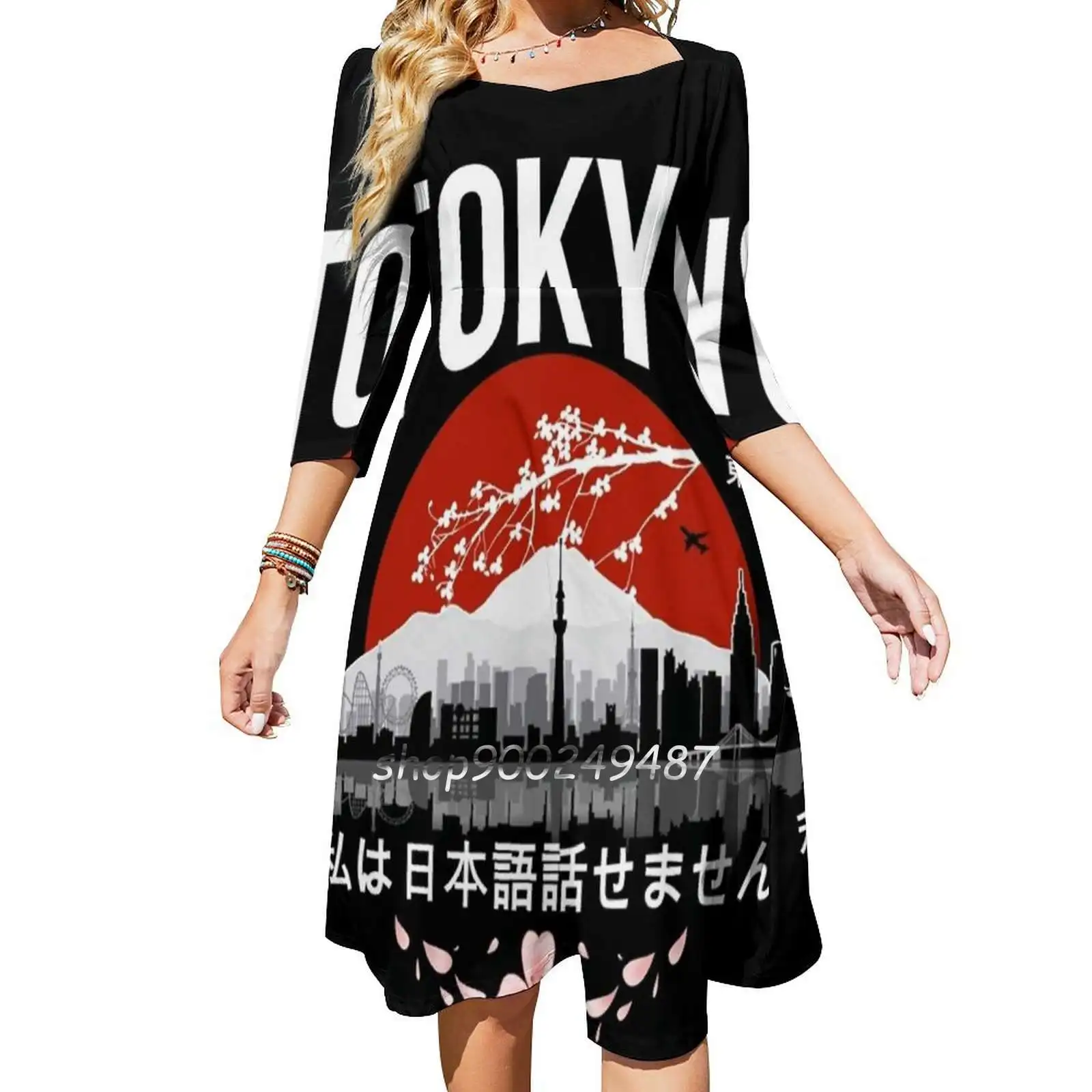 

Tokyo-I Don’T Speak Japanese : White Version Sweetheart Knot Flared Dress Fashion Design Large Size Loose Dress Japan Japanese