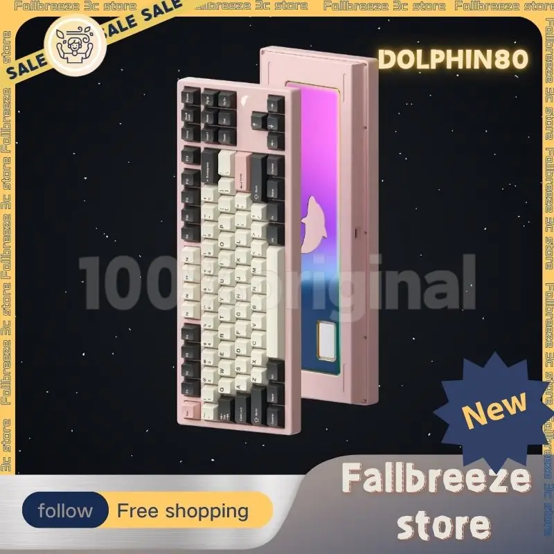 Dolphin80 Mechanical Keyboard Kit Wireless Bluetooth Kit Gasket Aluminum Keyboard Dolphin 80 Hot Swap Custom Gaming Keyboard Kit