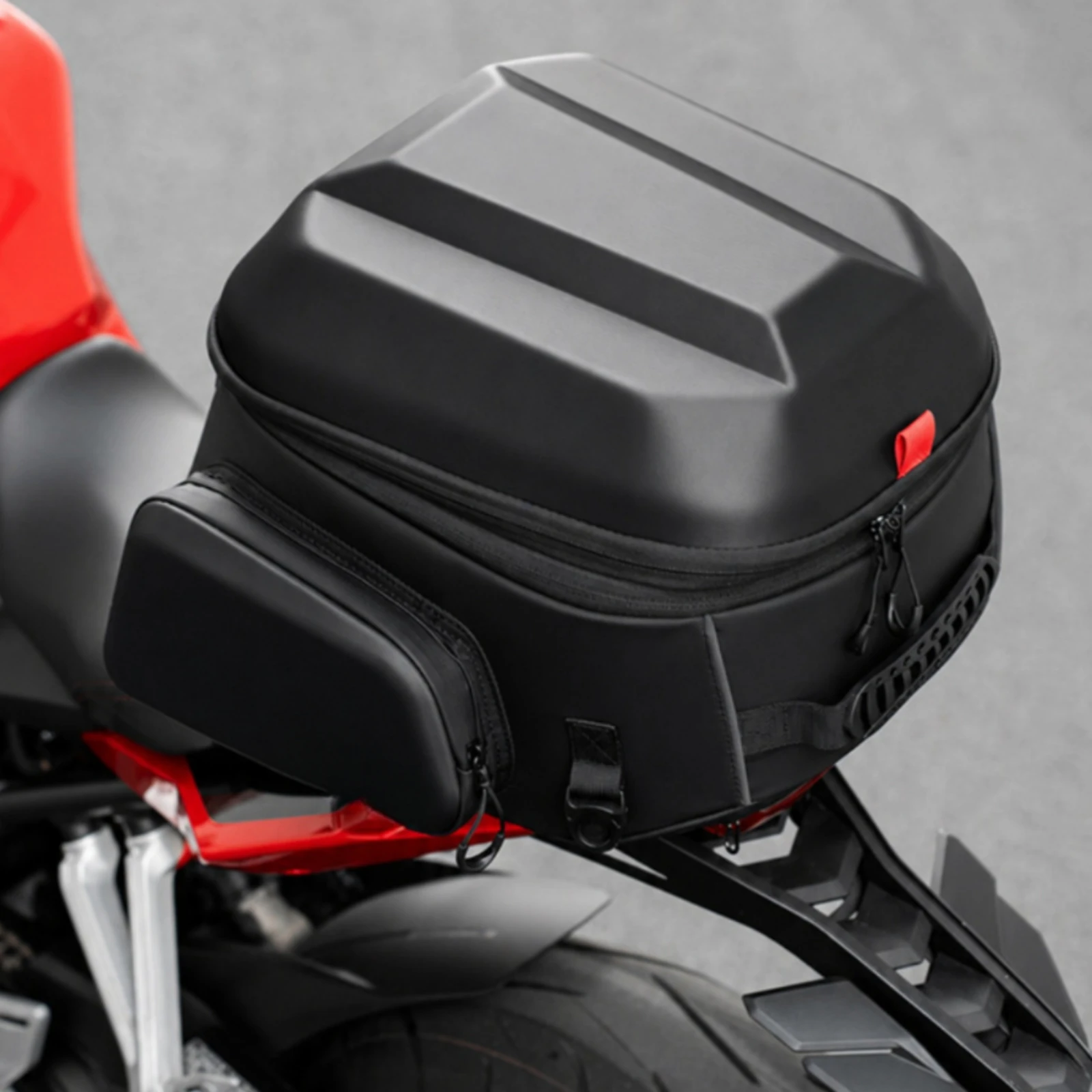Motorcycle Rear-Seat Tail Bag 42L Capacity Expandable Motorcycle Tail Bag Waterproof Easy to Install for Touring Riders