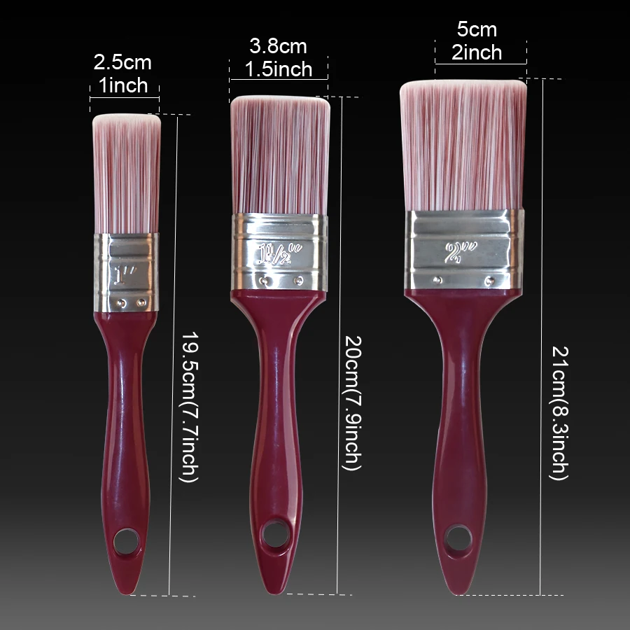 مجموعة فرش طلاء ProCraft مكونة من 3 قطع، دقة متعددة الزوايا، شعيرات سريعة الجفاف وغير قابلة للانزلاق، للرسم الفعال #2