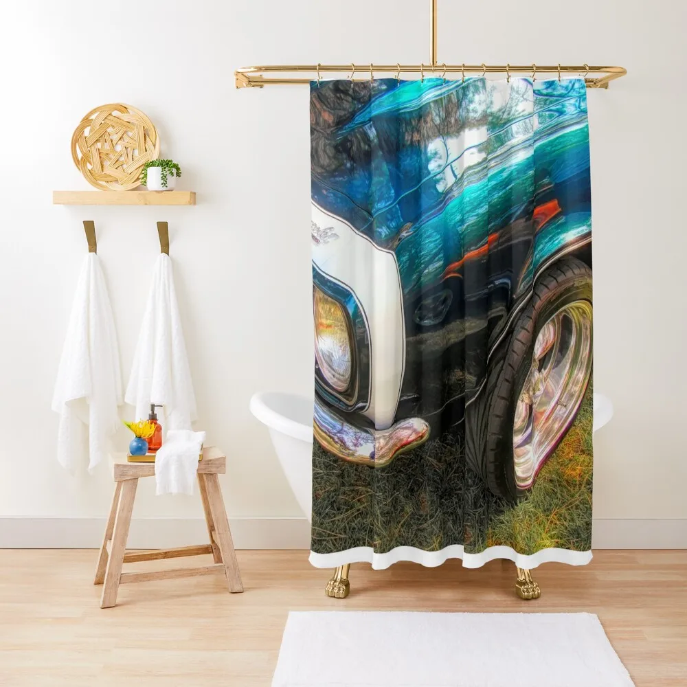 

Green 1967 Camaro Front Corner Shower Curtain Modern Accessory Bathrooms For Bathrooms Curtain