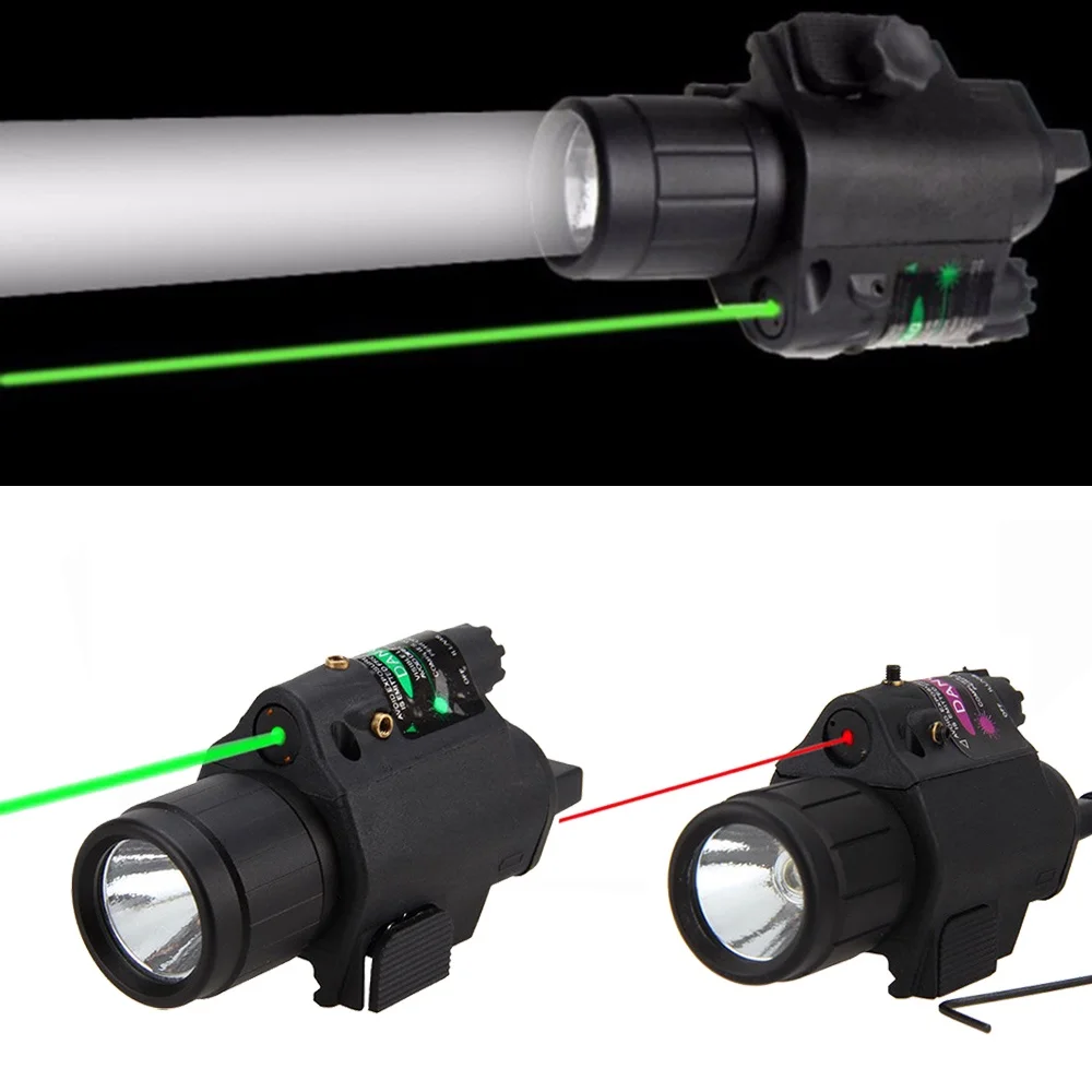 Red Green Dot Laser Sight M6 LED Flashlight Combo Hunting Lanterna Pistol Weapon Gun Light Fit 20mm Rail