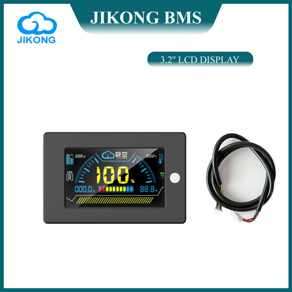 Jikong BMS 3.2 Inches LCD Screen for JK Smart BMS Accessories Display Voltage Current SOC Temperature Indicator Monitor Screen