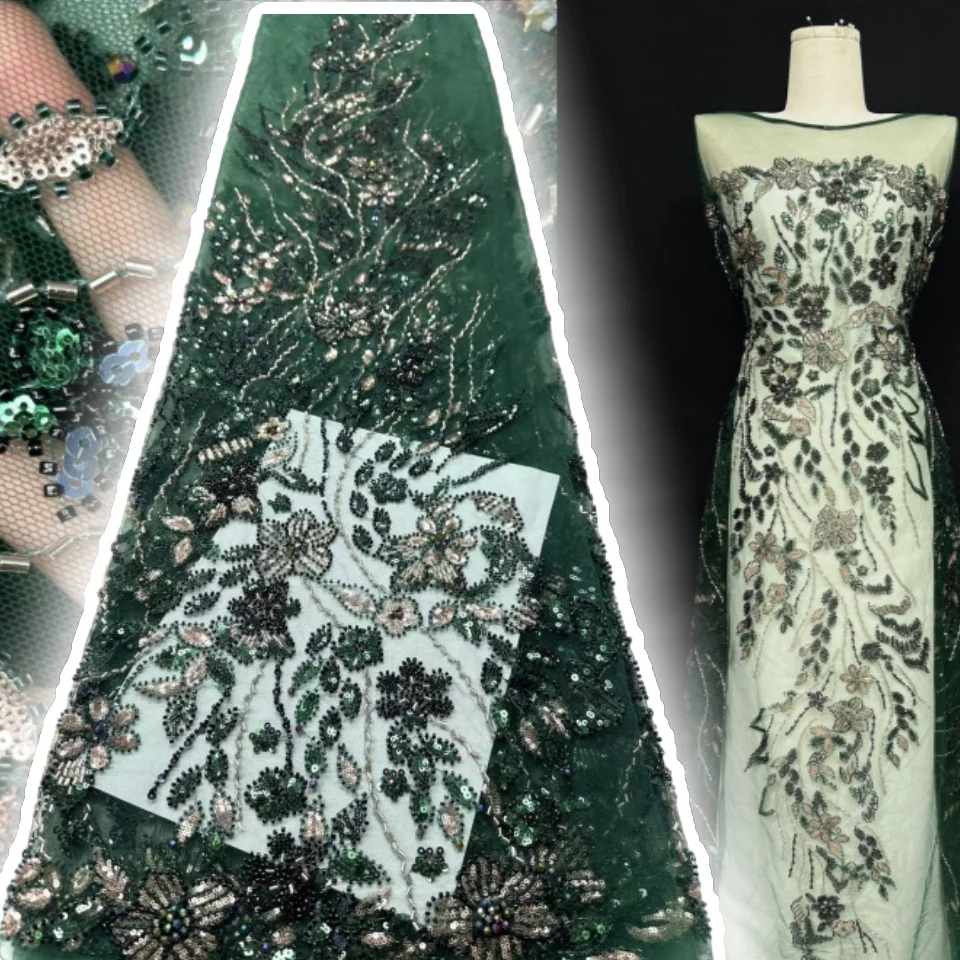 

Африканская кружевная ткань с блестками и бисером, 2022, высокое качество, французская вышивка, кружевная ткань для жениха, для нигерийского свадебного шитья SZ1353