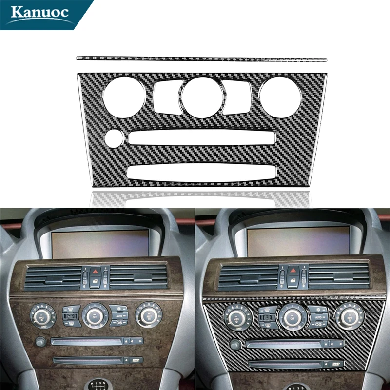 

For BMW 6 Series M6 E63 E64 2004-2010 Carbon Fiber Radio Air Conditioning Panel Stickers Car Interior Decorative Accessories