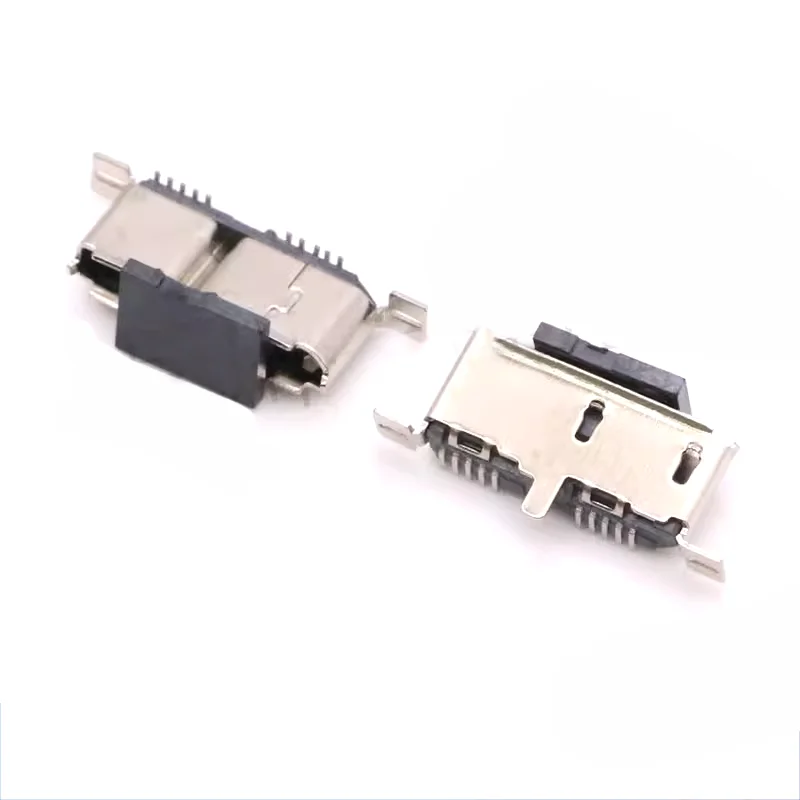 10P mobile hard disk data socket connector vertical stick female head MICRO USB 3.0B female socket Vertical
