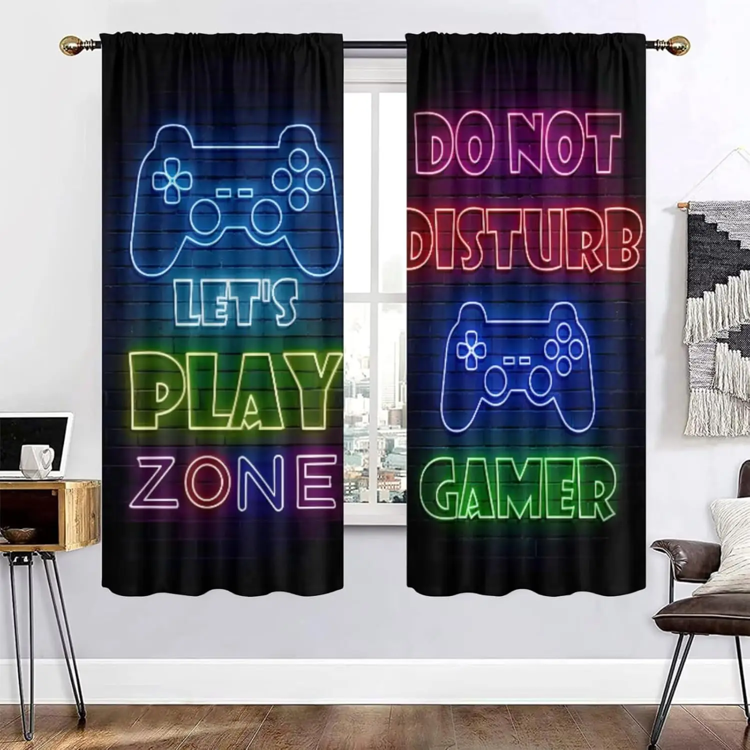 Gaming Gamer Curtain Curtains  - Retro Gaming Youtube ulasan dan harga