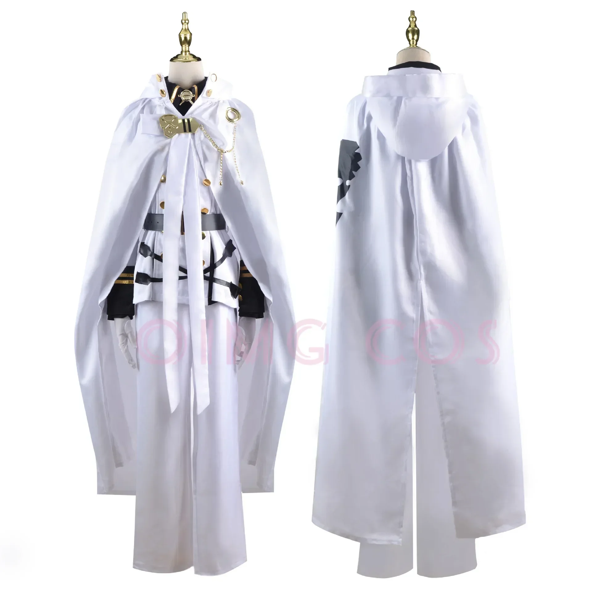Serafino della fine Mikaela Hyakuya Costume Cosplay Parrucca uniforme Costumi cinesi Stile Anime Gioco di Halloween Splendore opulento
