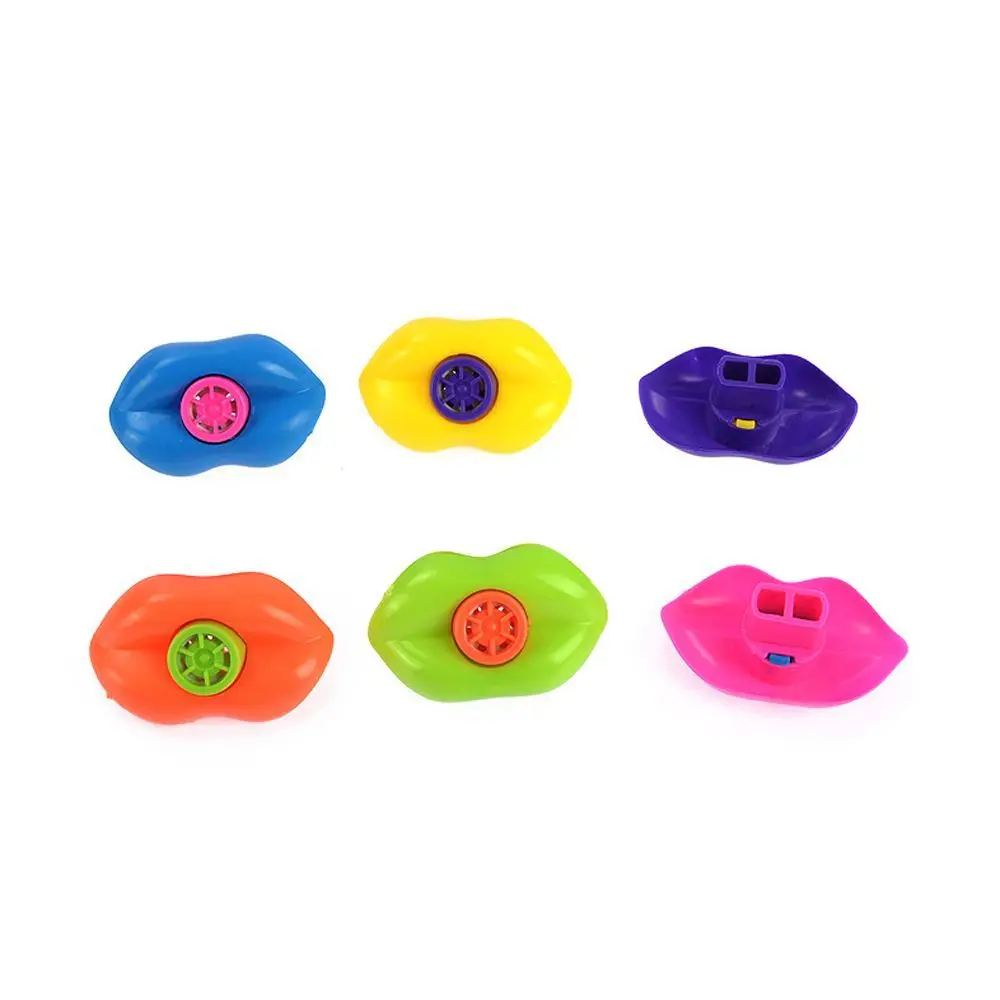 

Color Colorful Gift for Super Funny Game Prize Lucky Loot Mouth Lip Whistle Lip Shape Whistle Plastic Whistle Whistle