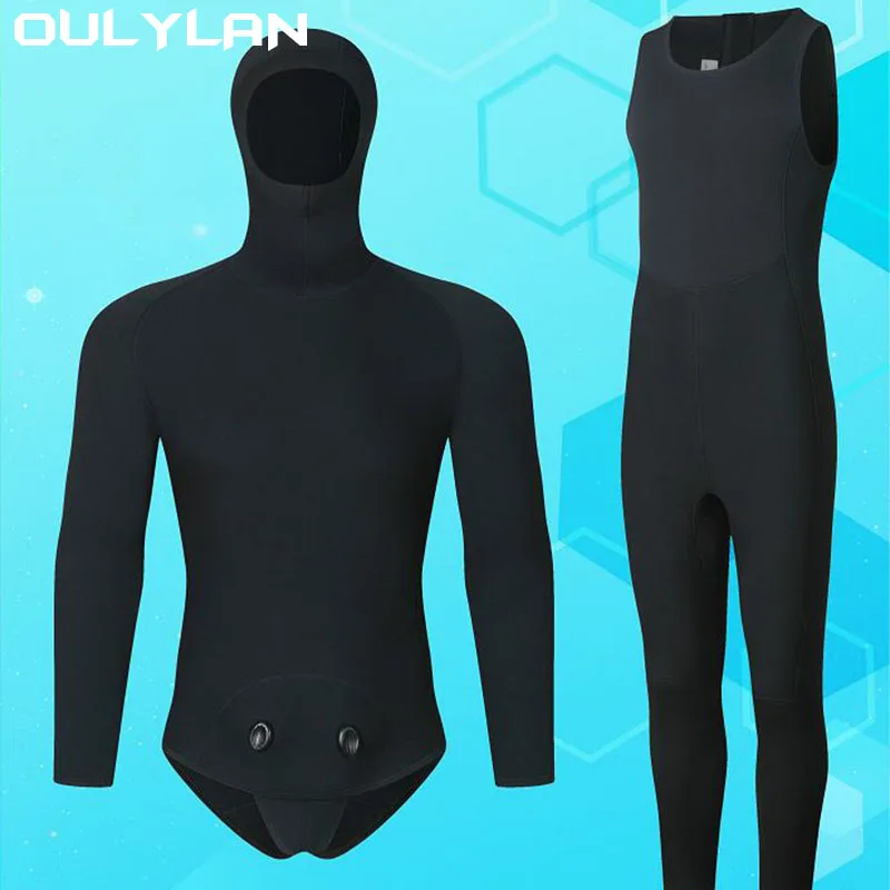 

Oulylan Kitesurf Equipment Neoprene 3MM Men Wetsuit Jackets Surf Pants Snorkeling Scuba Diving Underwater Spearfishing Clothes