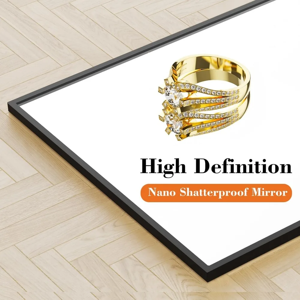 กระจกตั้งพื้นแบบเต็มตัว โครงอะลูมิเนียม ขนาด 64x21 นิ้ว สำหรับห้องนอน ตกแต่งบ้านสไตล์โมเดิร์นเรียบง่าย ตัวเลือกแบบแขวนหรือวางพิง