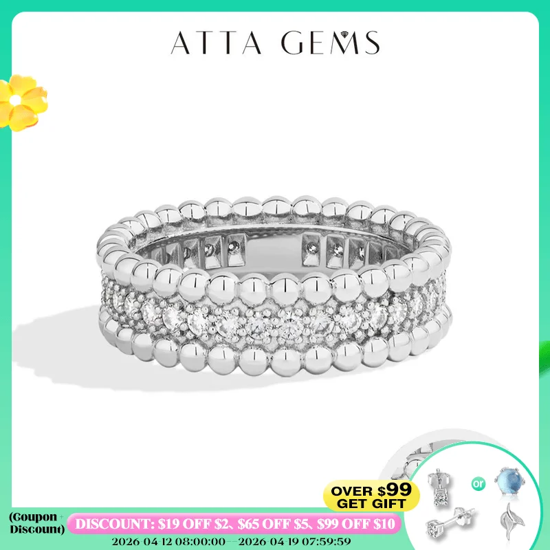 

ATTAGEMS новые тенденции муассанит вечные кольца для женщин стерлинговое серебро S925 D VVS1 бриллиант элегантные обручальные кольца ювелирные изделия