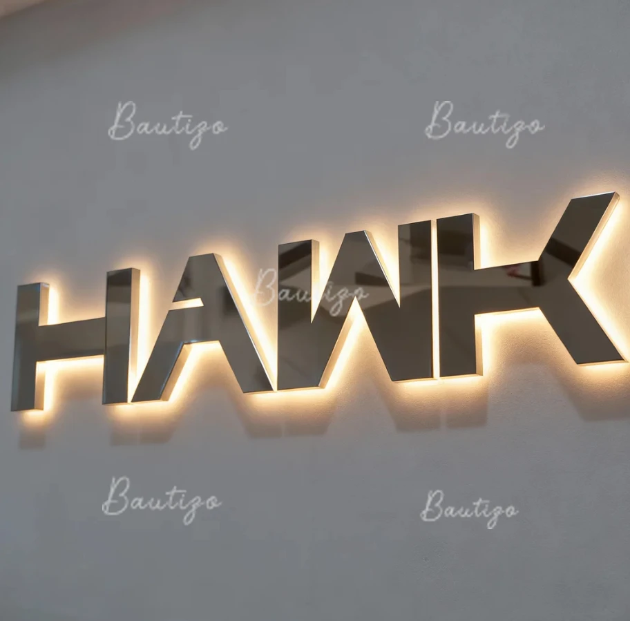 Custom Light Sign Personalized for Business 3D Metal Logo Backlit LED Outdoor&office Box Wall Advertising Sign: Metal & acrylic