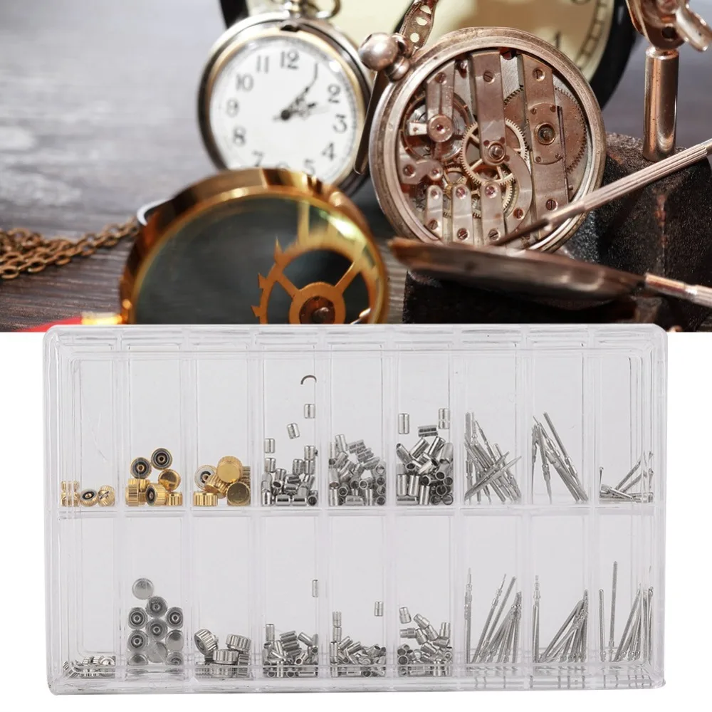 

Full Set Mixed Set Watch Crown Tube Set Assortment Box Watch Repairing Accessory Watch Crown Spare Parts Watch Maintenance