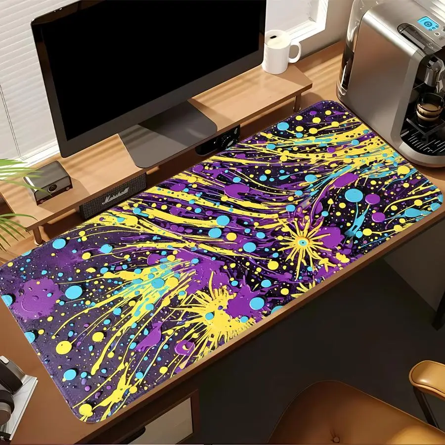 Mouse Pad Keyboard Mouse Pad Computer Laptop Pad Game Console Pad office Pad Desk accessories Waterproof Vibrant Paint Splatter