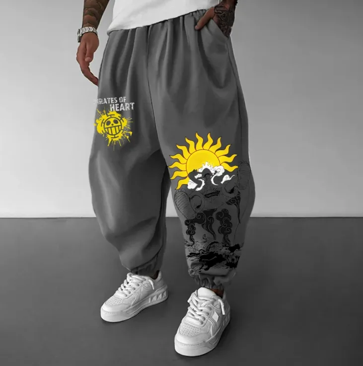 Długie spodnie z nadrukiem postaci z One Piece są wygodne i luźne. Długie spodnie z polaru na jesień i zimę są sportowe i codzienne.