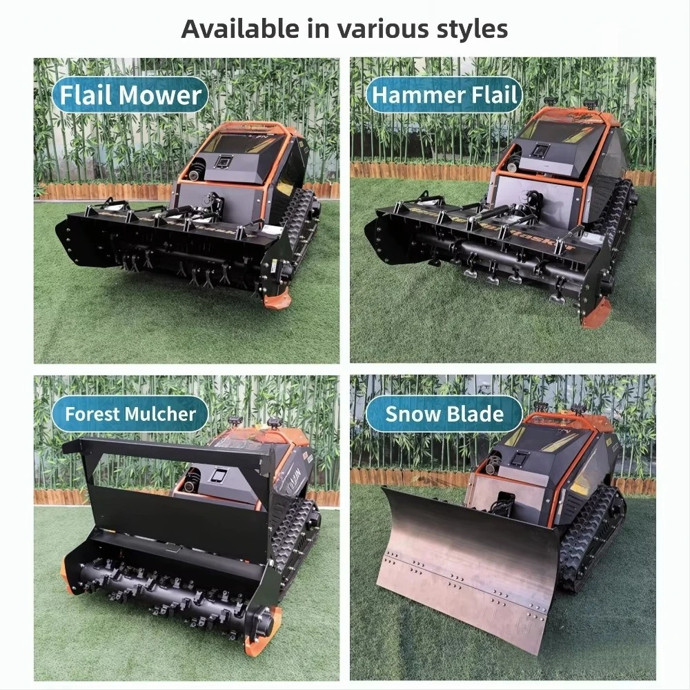 Vigorun RC Mulcher Robot Lawn Mower Grass Cutting Machine, Generator, Self Lock Slope Safety & One Touch Start