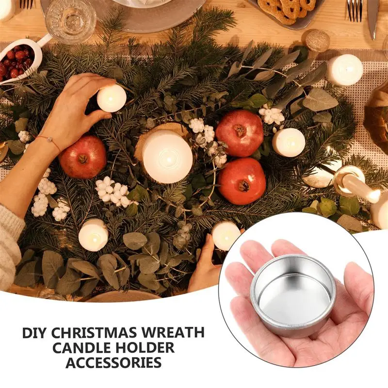 20Pcs Empty Cup DIY Christmas Wreath Candlestick Decorative Scented Cup Cup DIY Exquisite Candleholder