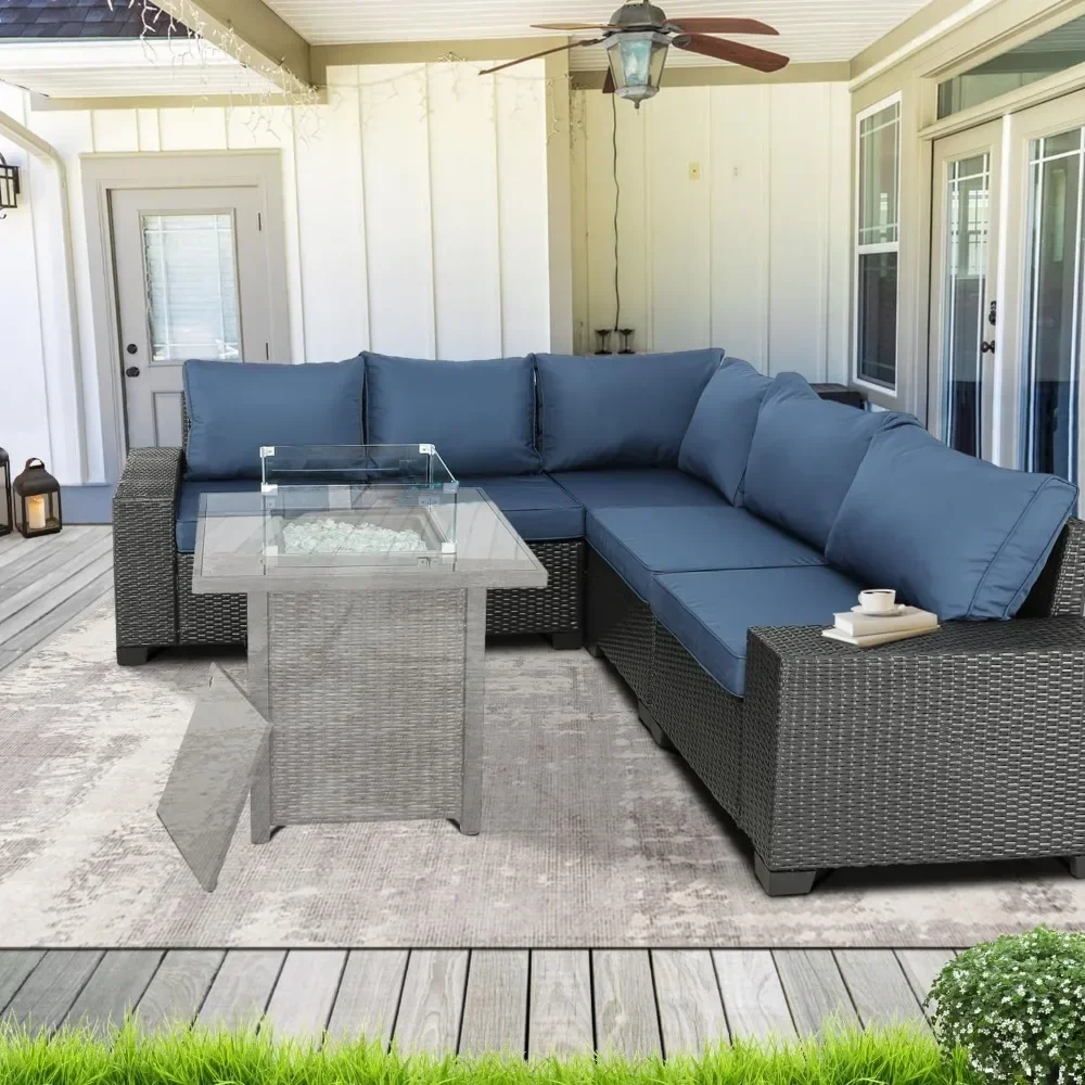 Outdoor Terrace Furniture Set, Terrace Furniture Set Including Combination Sofa, 5 Pieces Excluding Table