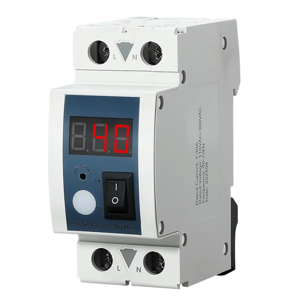 

Self-resetting Overcurrent Protector 40A Adjustable Current Control Device Current Limiting Protector with Boat-shaped Switch